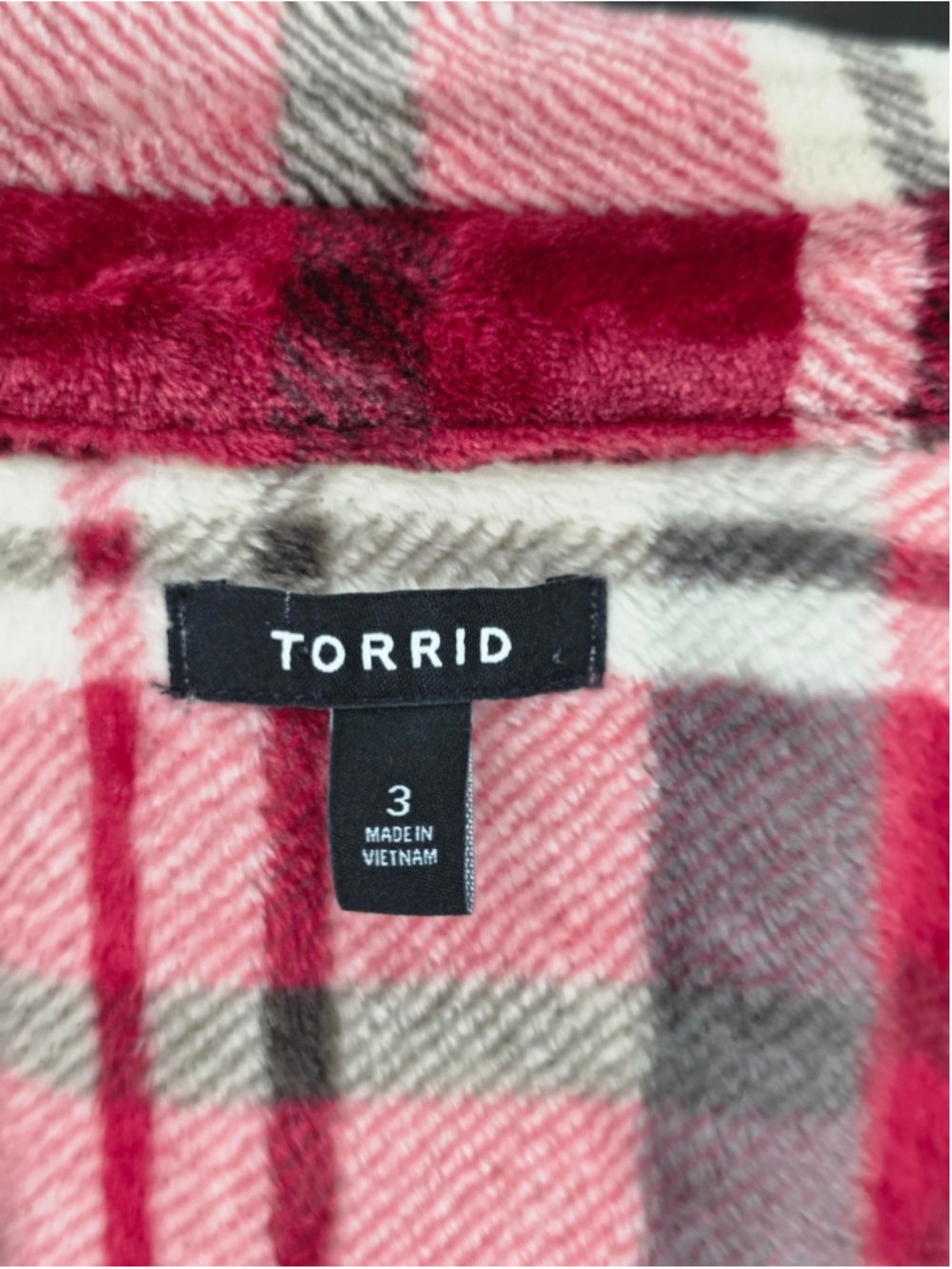 TORRID Plaid Flannel Shacket Women’s Plus Size 3X Red Beige - Picture 4 of 7